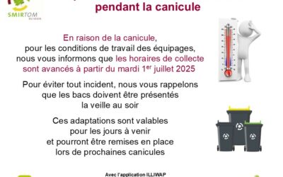 Smirtom horaires de collecte canicule