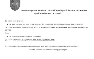 Vacation en  périscolaire pour septembre 2025